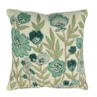 Green Floral Pillow