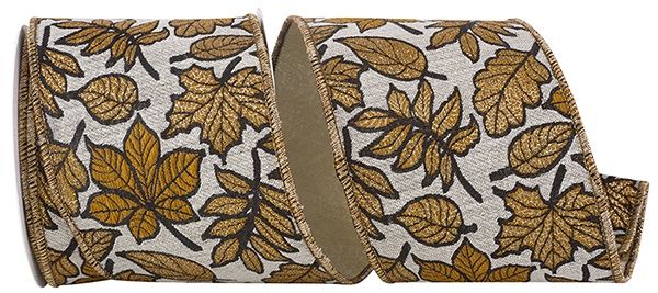 Sparkling Leaves Jacquard Ribbon