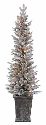 5' Snowy Spruce Potted Pre-Lit
