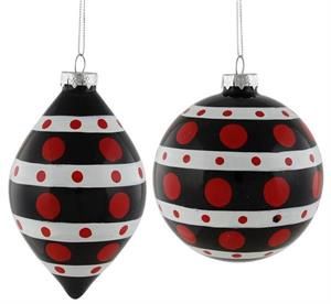 Glass Ball Asst. Blk/Red
