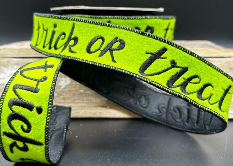 Felt Green Trick or Treat Ribbon