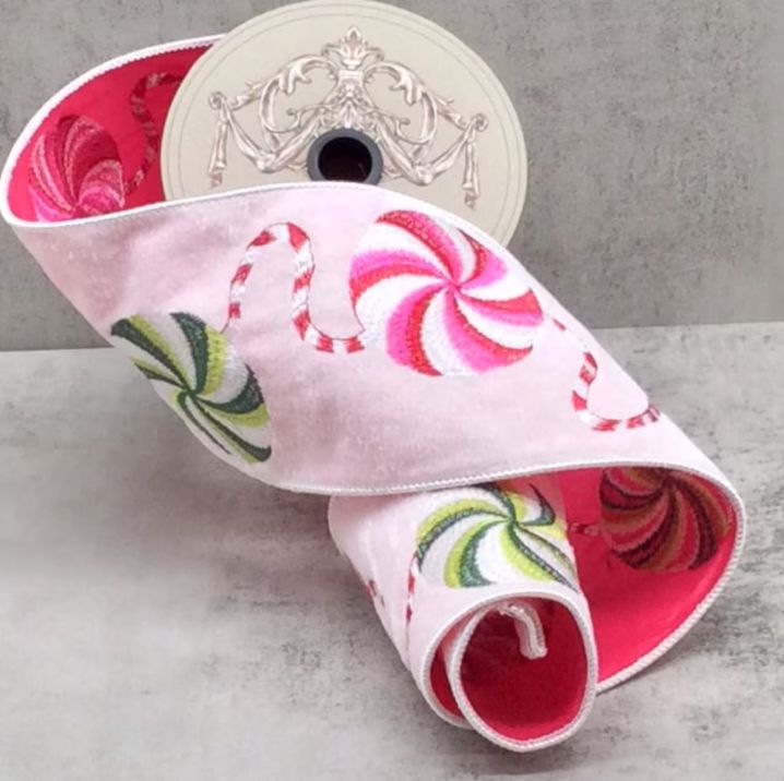 Velvet Emb. Candy disk Ribbon