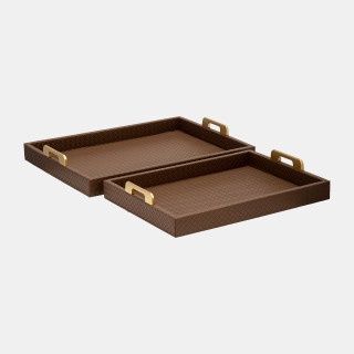 Leather Weave Tray SM