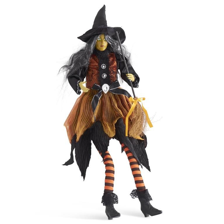 Sitting Sybil Witch w/Broom