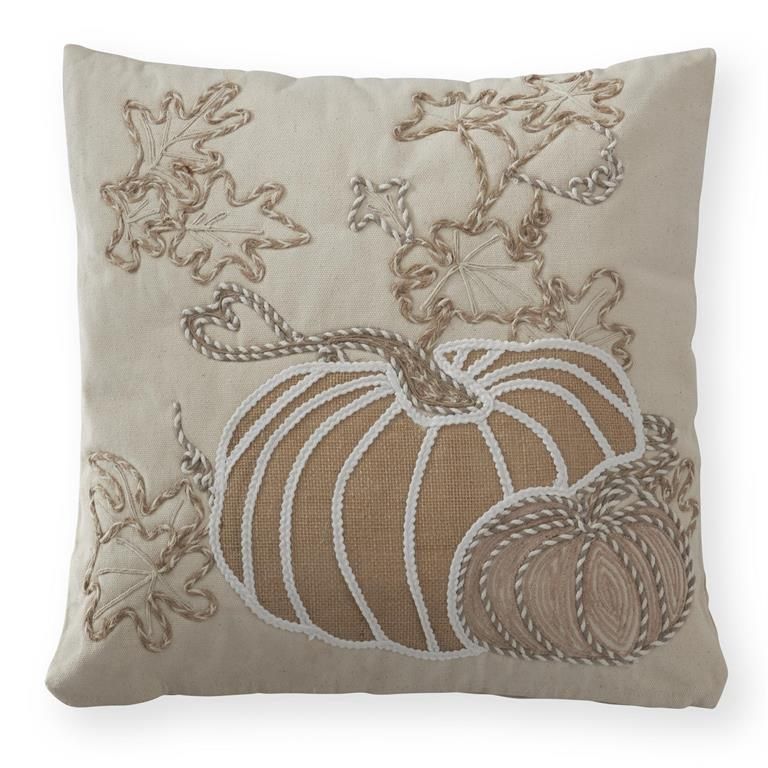 18" White Pumpkin Pillow