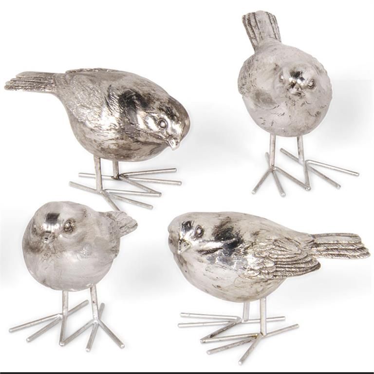 Asst. 4" Ant. Silver Birds