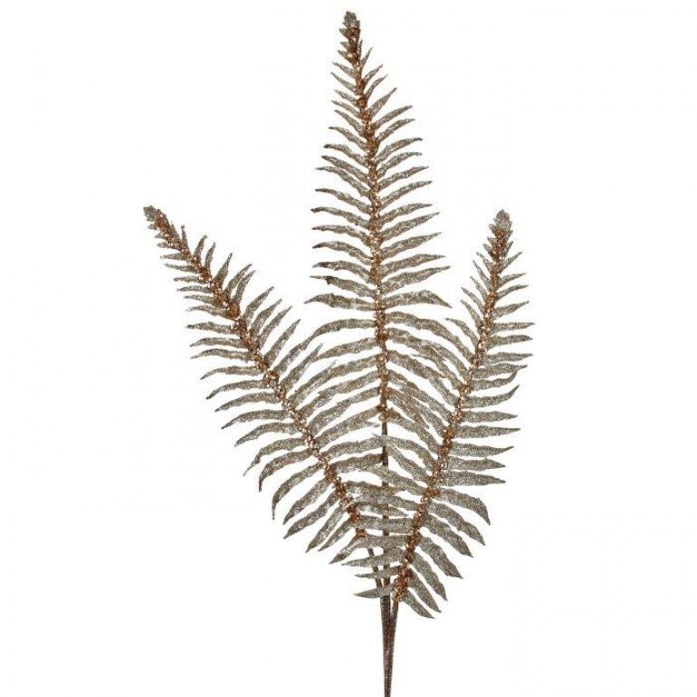 30" SEQUIN VEIN GLITTER FERN SPRAY