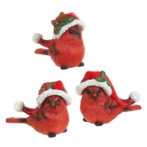 Cardinal w/Santa Hat 4"
