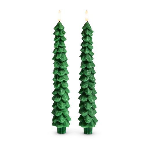 Green Tree Taper Candle