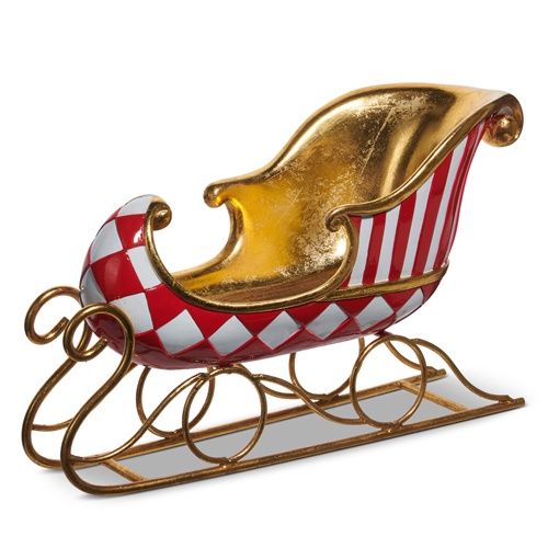 Red, Gld &amp; Wht. Patterned Sleigh