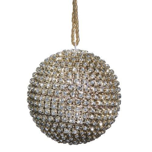 Gold Jeweled Ball Ornament