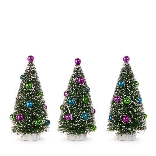Box Brush Tree w/Ornaments 6"