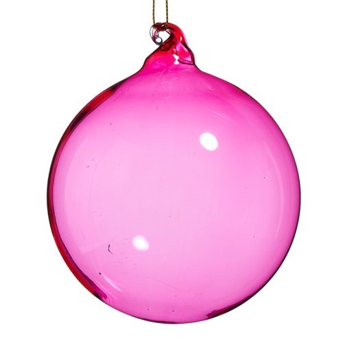 Pink Blown Glass Ornament 4"