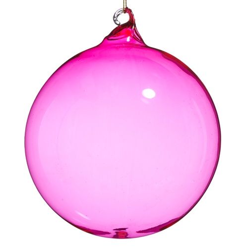 Pink Blown Glass Ornaments 5"