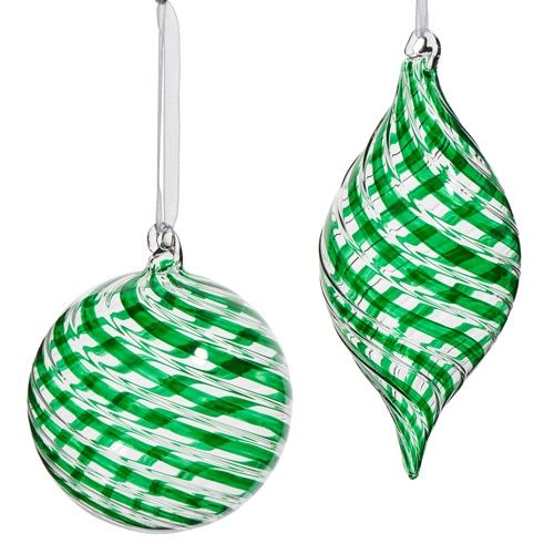 Green Swirl Ornaments