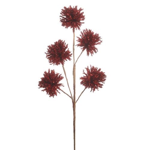 Red Glitter Pom Pom Spray