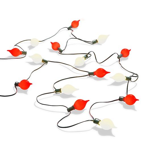 14' Matte Led String Lights Red/White
