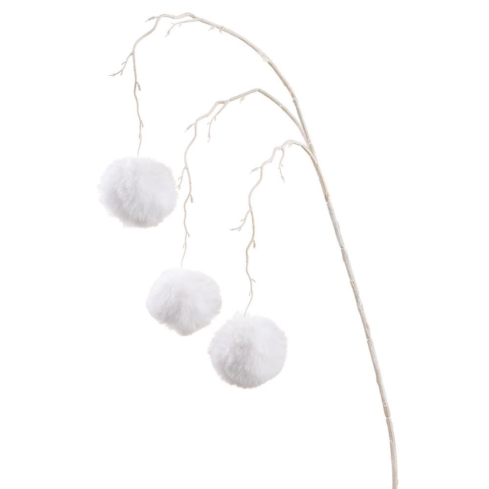 37" Pompom Spray- White