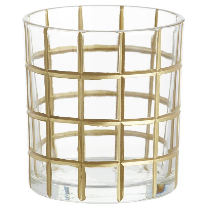 Gold/Glass Candleholder 3.5"