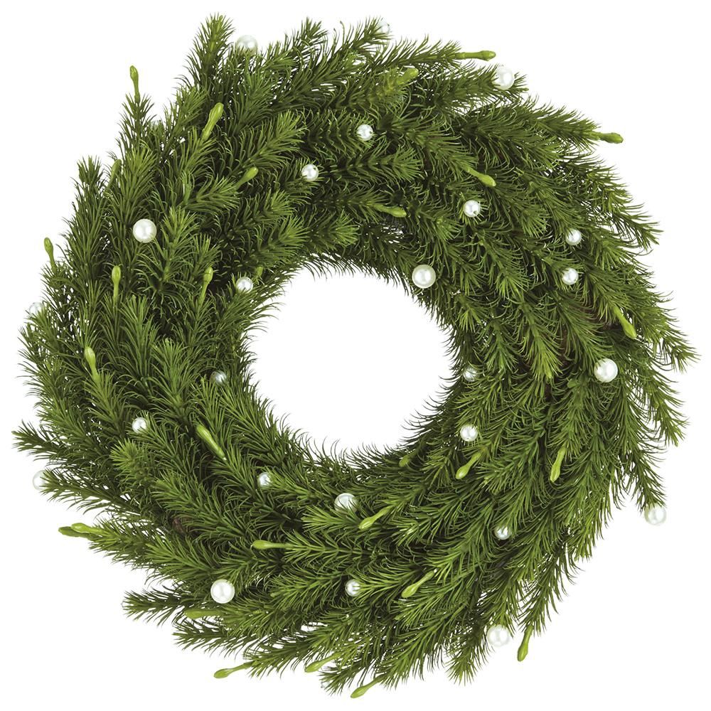 16&quot; Pearl Pine Wreath