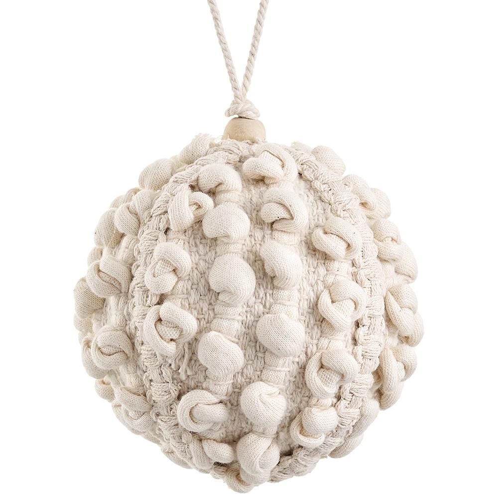 4" Cotton Chindi Ornament Cream