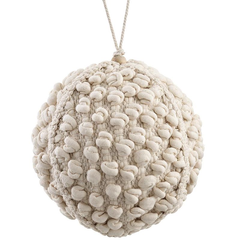 6" Cotton Chindi Ornament Cream