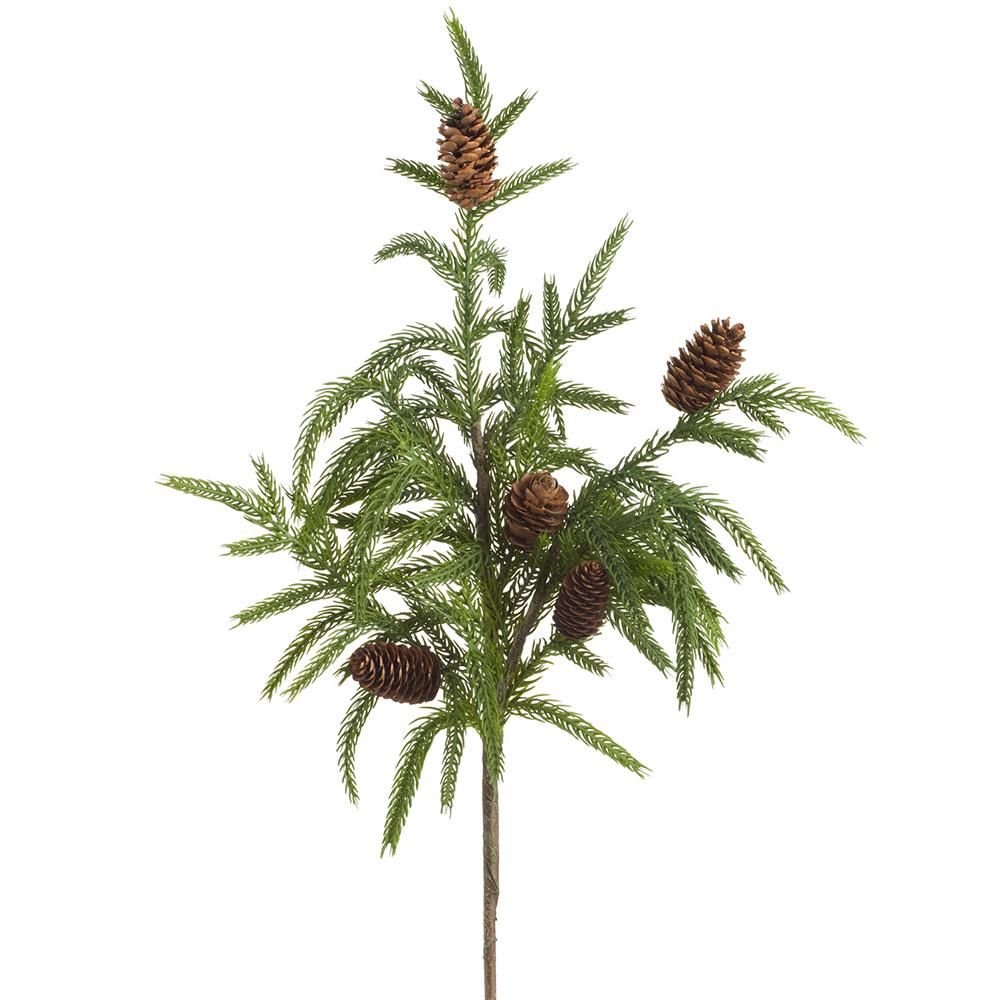 32" Cypress Spray With Pine Cone