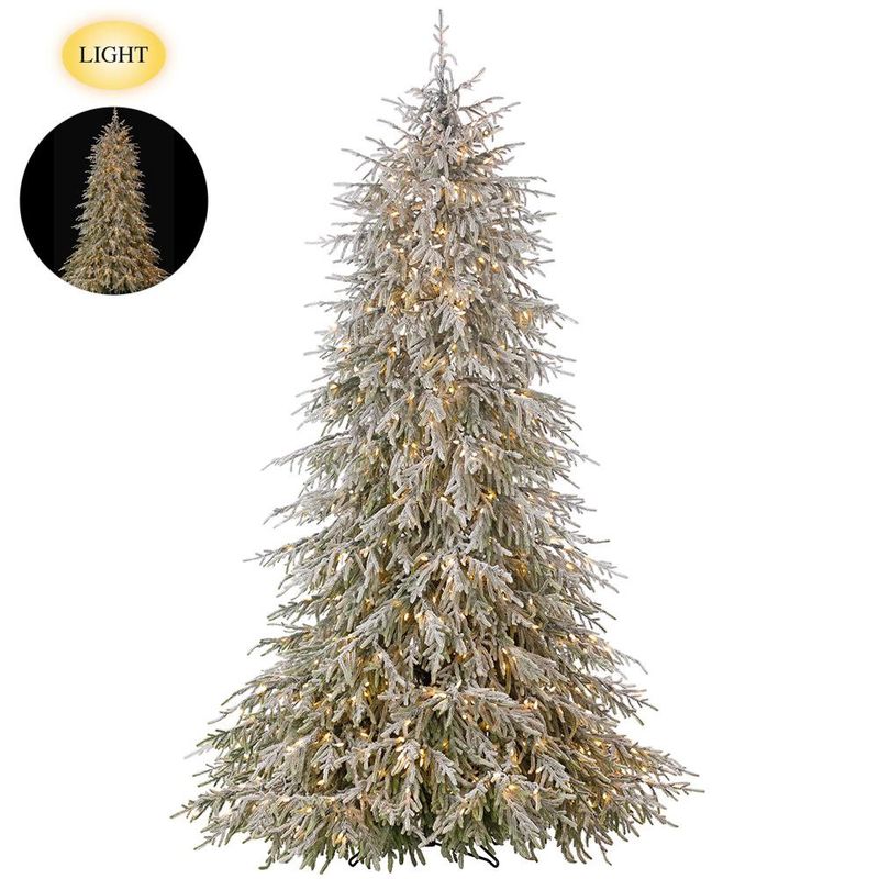 7.5' Snowed Willow Pine Tree w/LED Lights