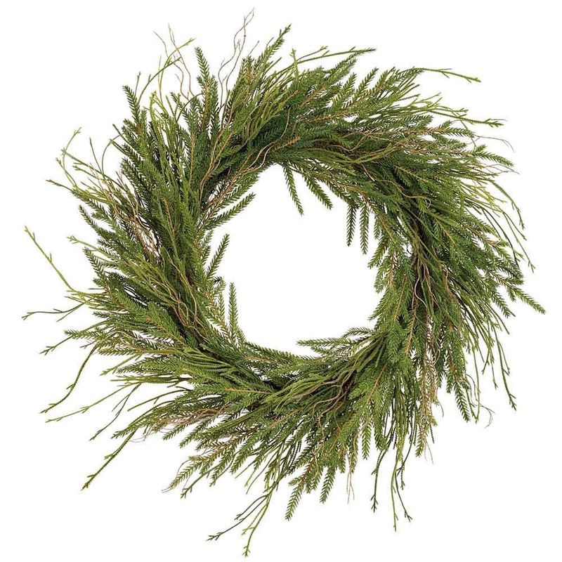 24" Pine/Club Moss Fern Wreath