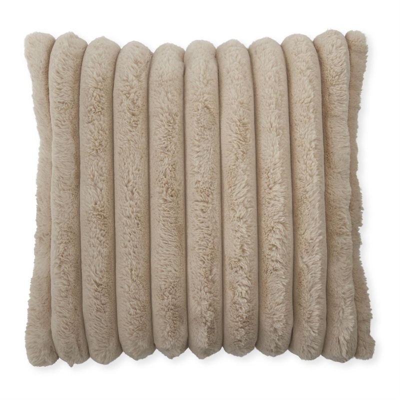 24" Tan Vegan Fur Pillow
