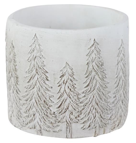 5.5"H Cement Planter w/Pines