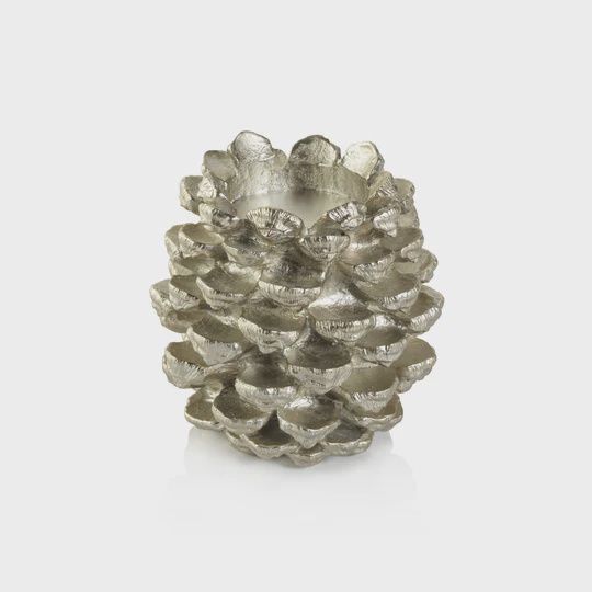Pine Cone Pillar Holder - Silver