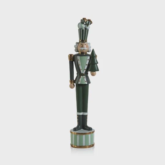 Green Nutcracker Soldier with Tree