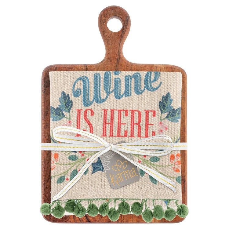 WINE IS HERE W/ Cut BD &amp; Towel