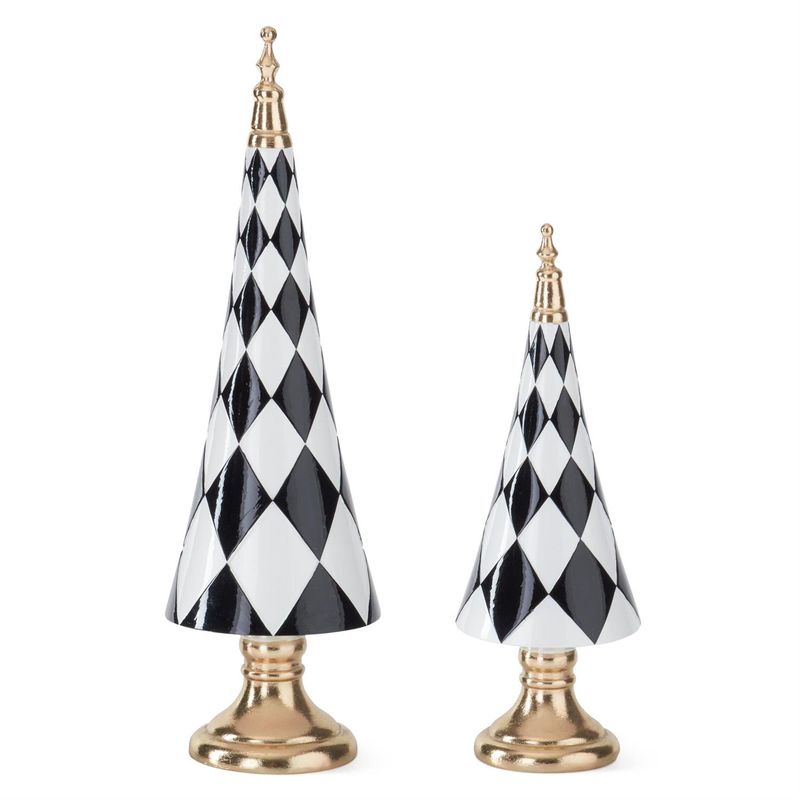 15.75" Harlequin Cone Tree