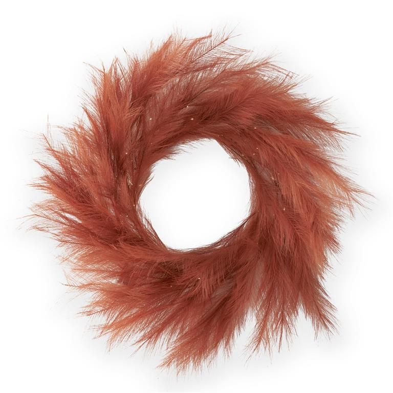 27" LED Orange Pam. Grass Wreath w/Timer