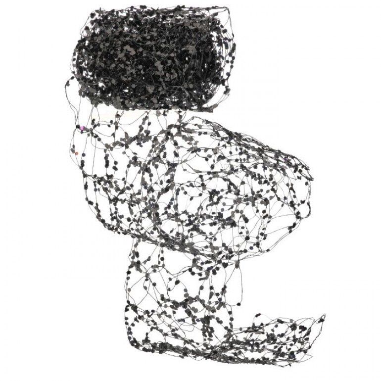 72" Halloween Glitter Net Garland, Orange