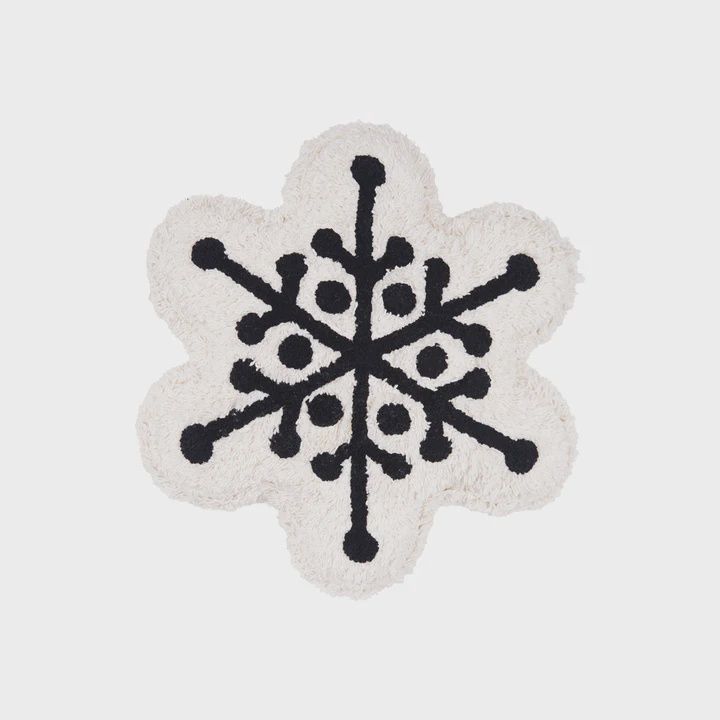 18" Onyx Snowflake Shaped Pillow