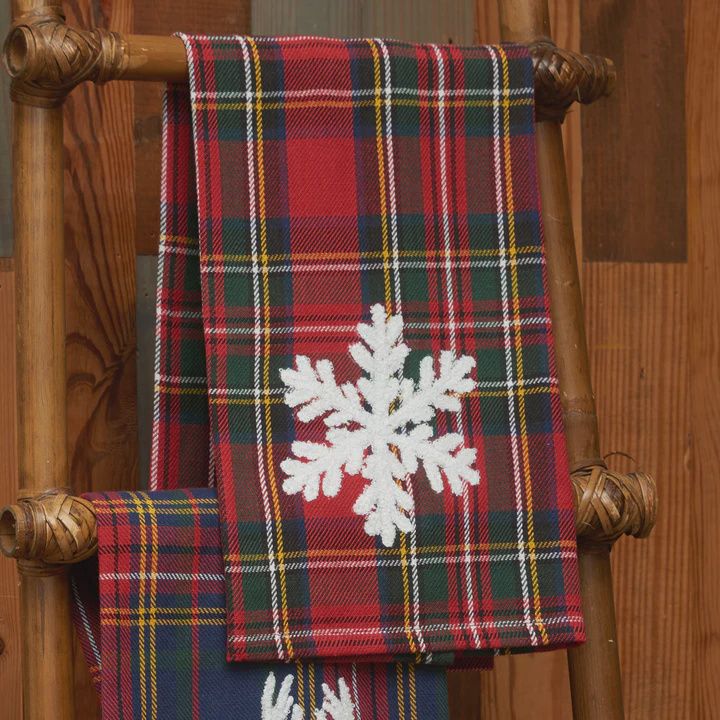 Red Tartan Snowflake Towel