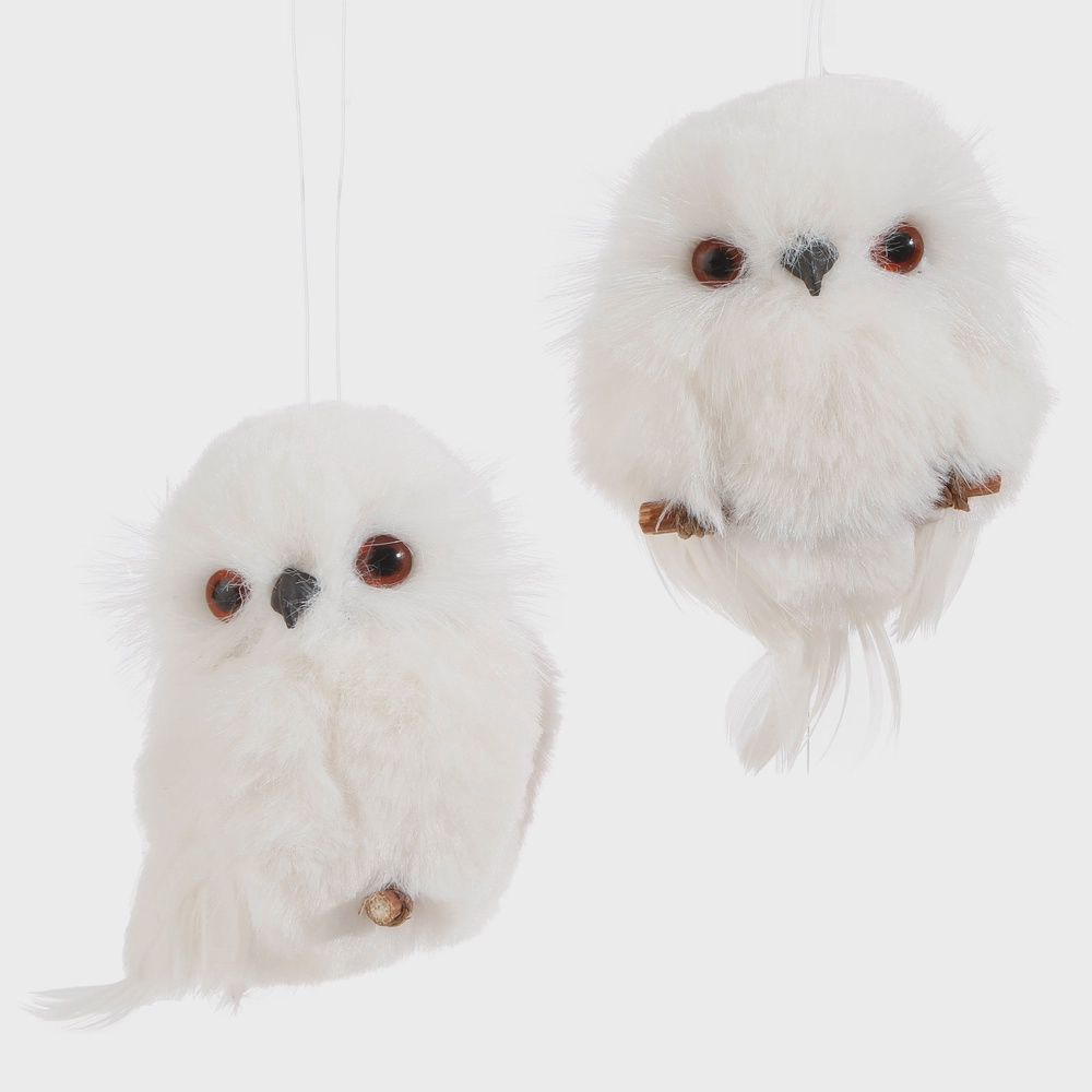 4" White Owl Ornament