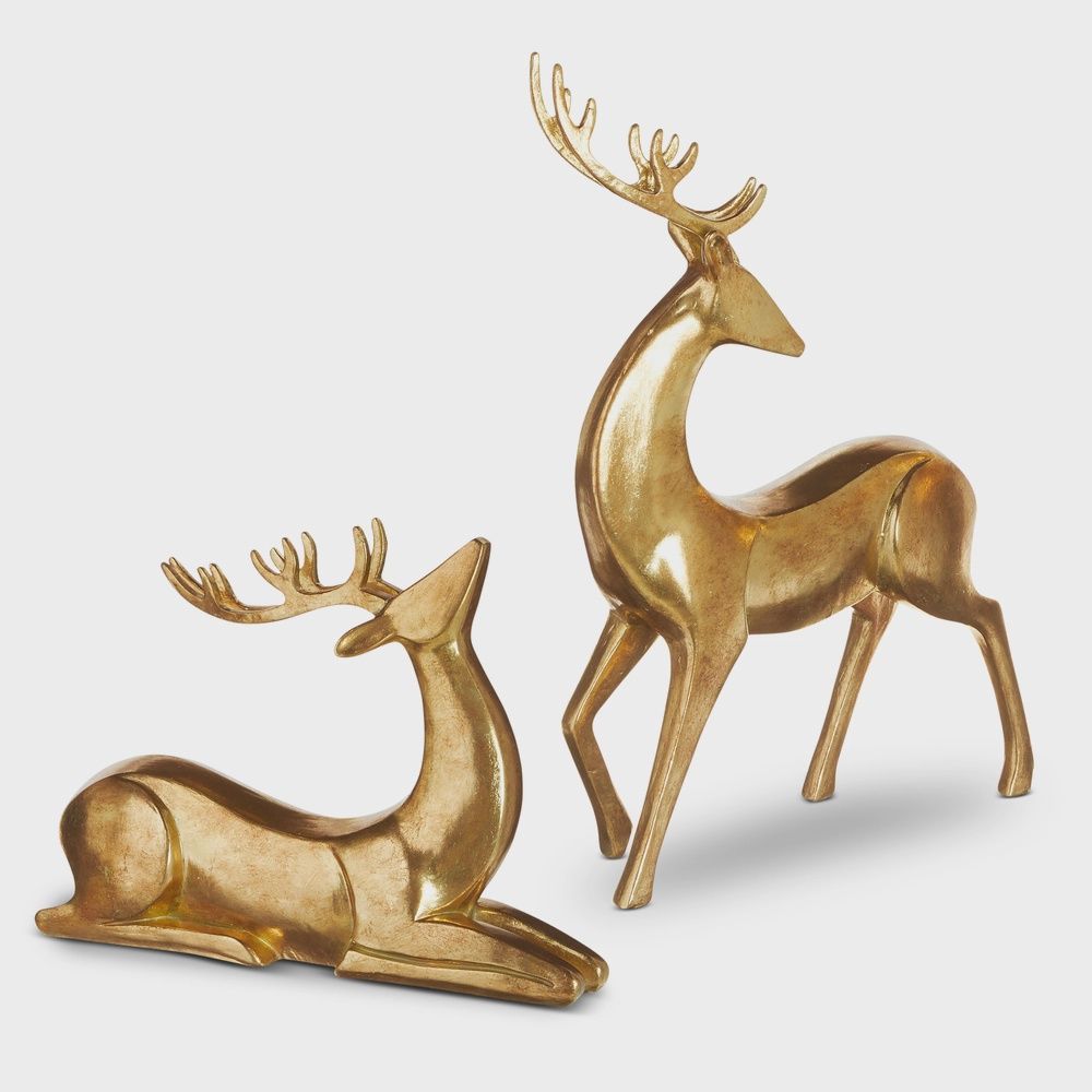 16.75" Aged Gold Deer