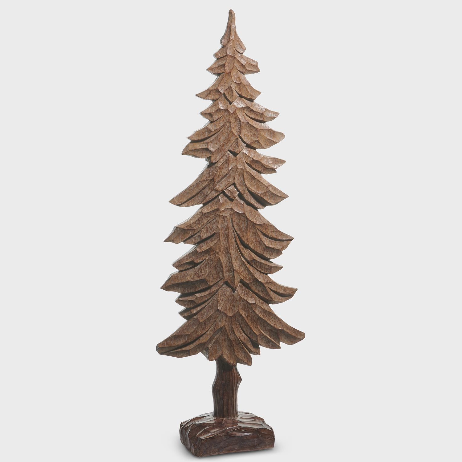 31" Carved Wood Look Tree