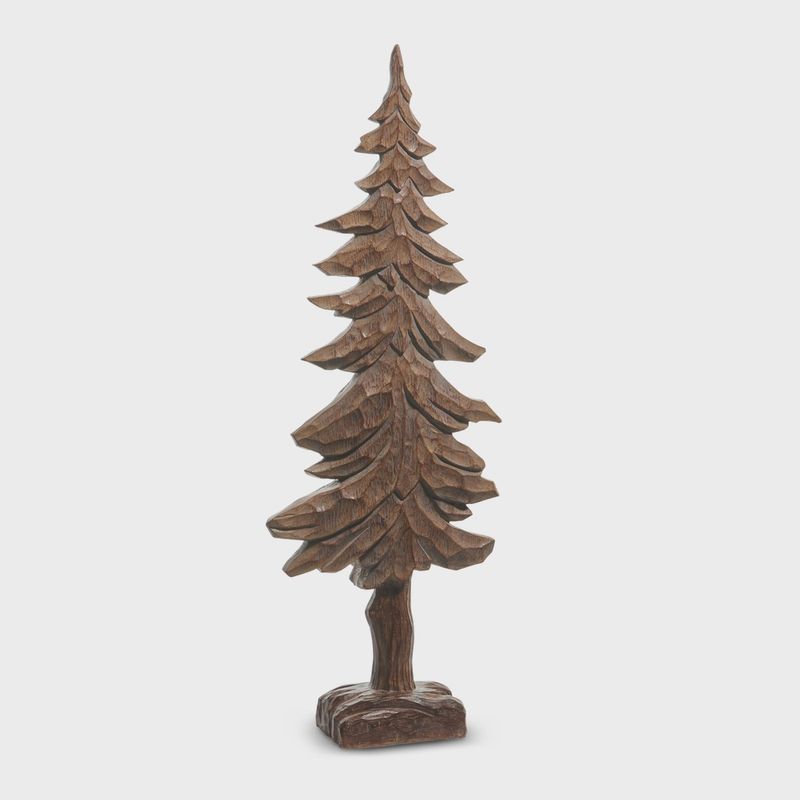 23" Carved Wood Look Tree