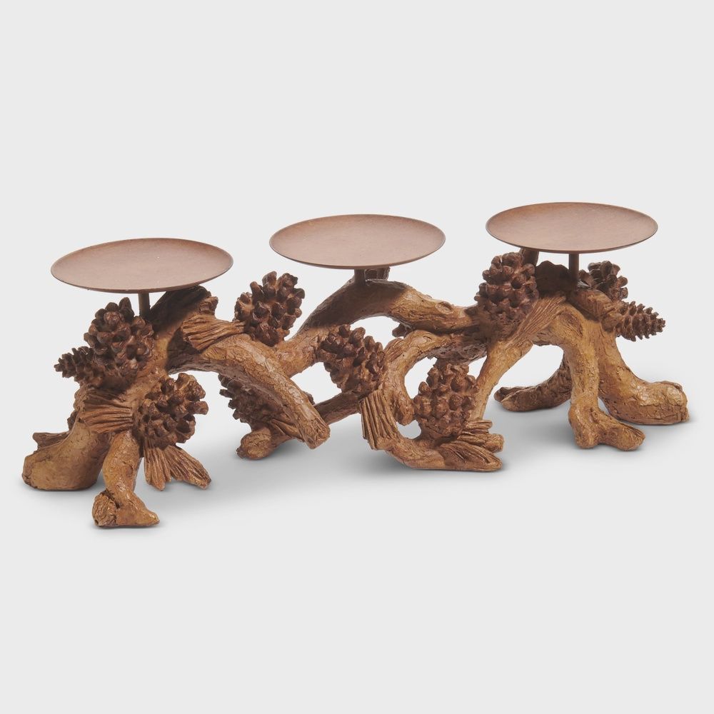 15.25" Pinecone Candle Holder