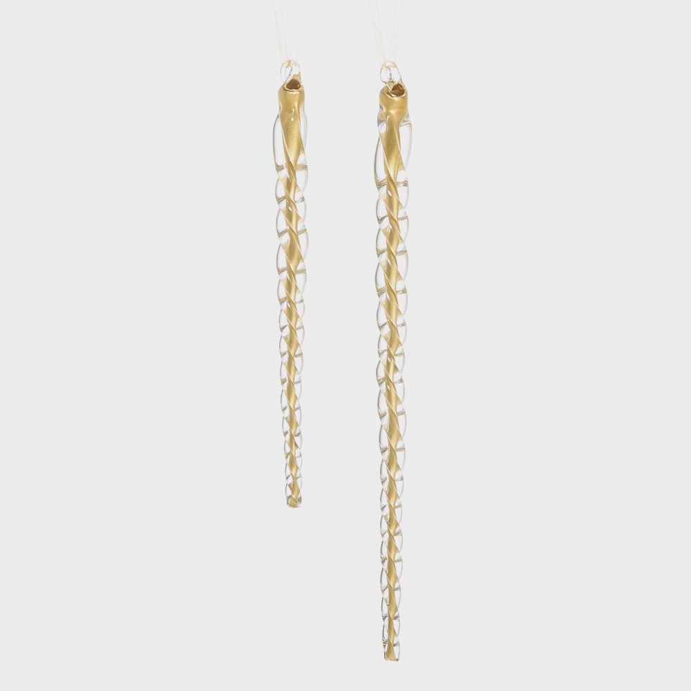 9" Gold Icicle Ornaments