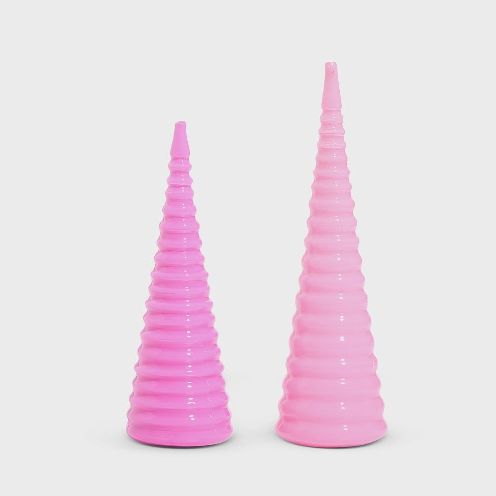 12" Bright Pink Spiral Trees