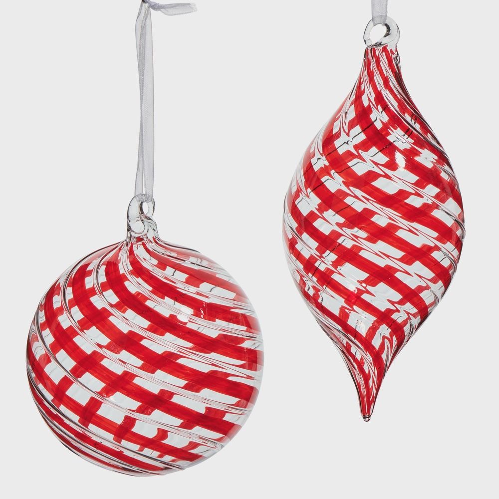 4" Red Swirl Ornament