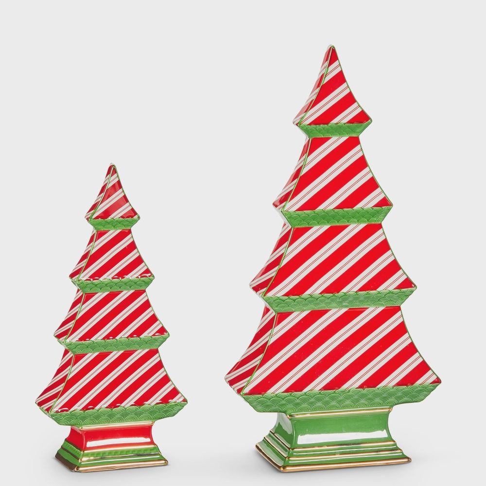 9" Candy Cane Stripe Tabletop Trees