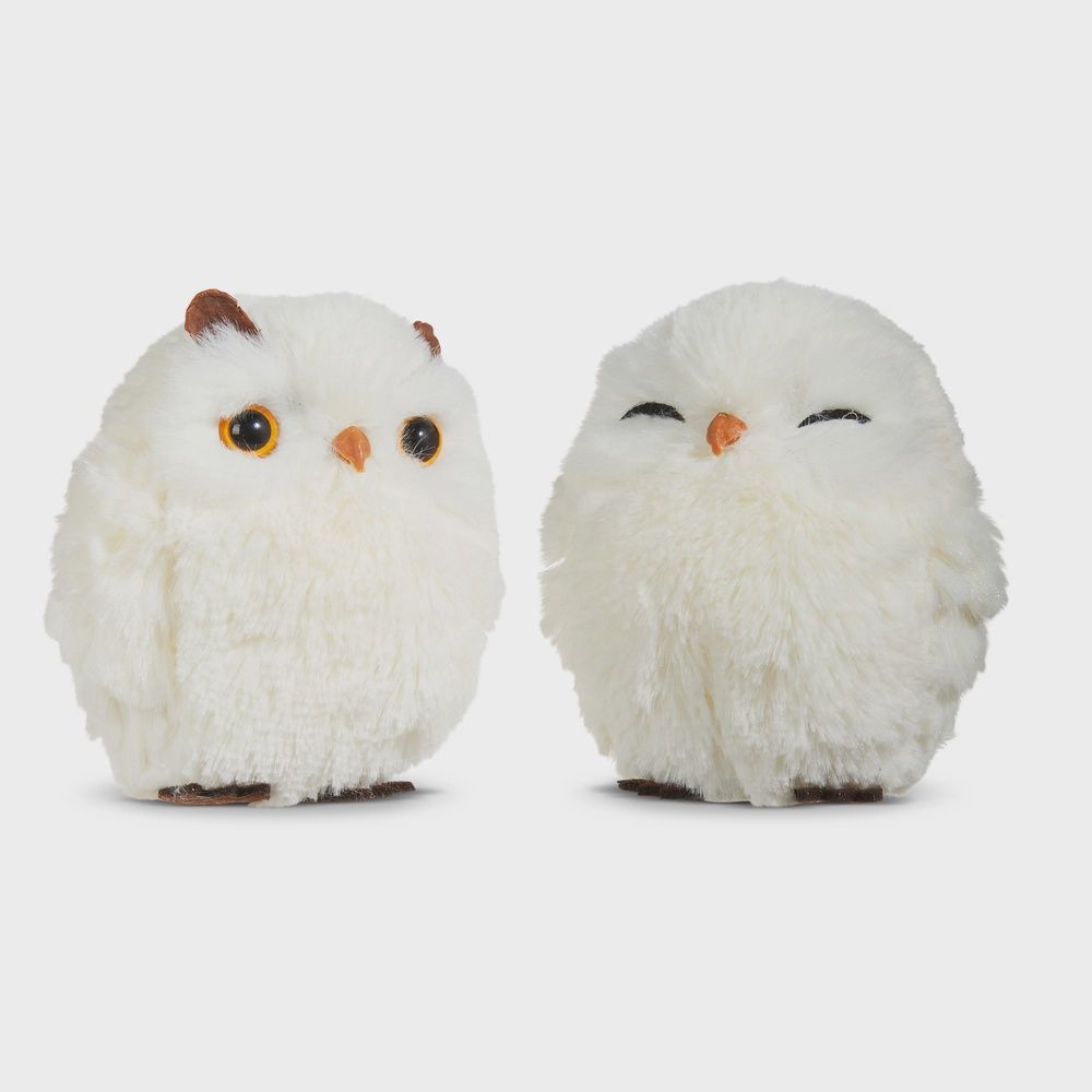 4" White Owl Ornament Asst