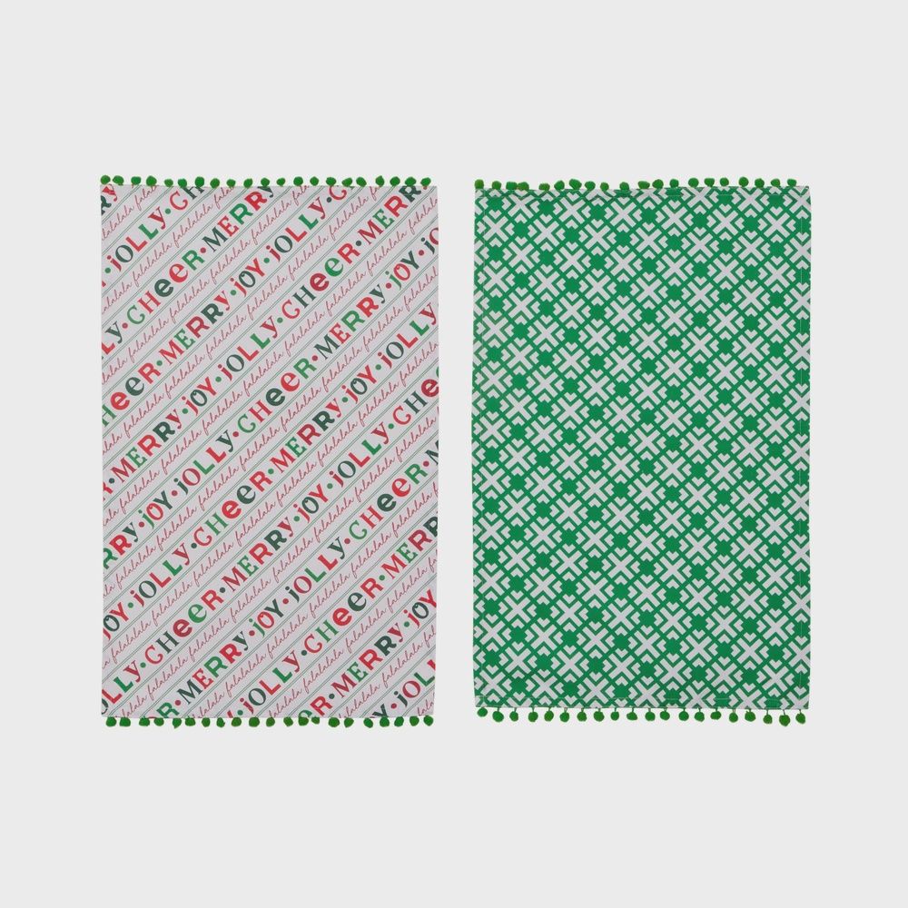 26" Green Merrymaking Tea Towel